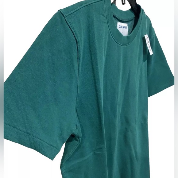 Old Navy-French Terry Short-Sleeve Sweatshirt-Men's: Small-Color: Green-NEW!! - Picture 6 of 10